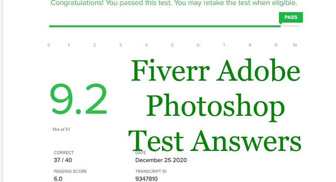 Fiverr Adobe Photoshop Test Answers