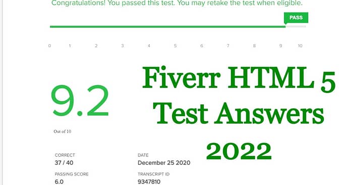 Fiverr HTML 5 Test Answers 2022