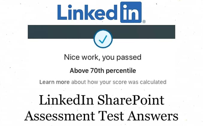 LinkedIn SharePoint Assessment Test Answers 2022