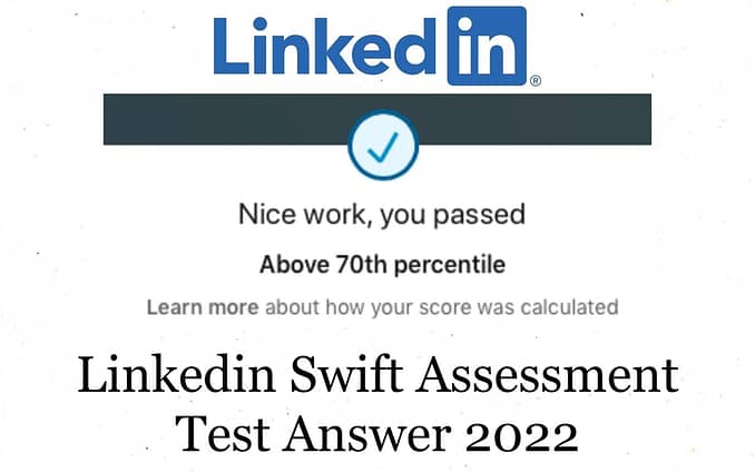 Linkedin Swift Assessment Test Answer 2022